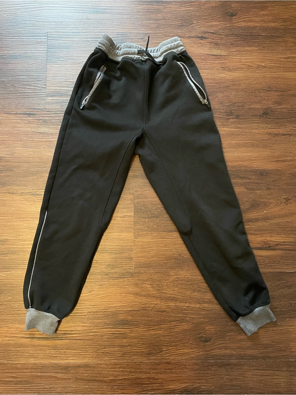 Kids Black Jogger Sweatpants with Gray Trim